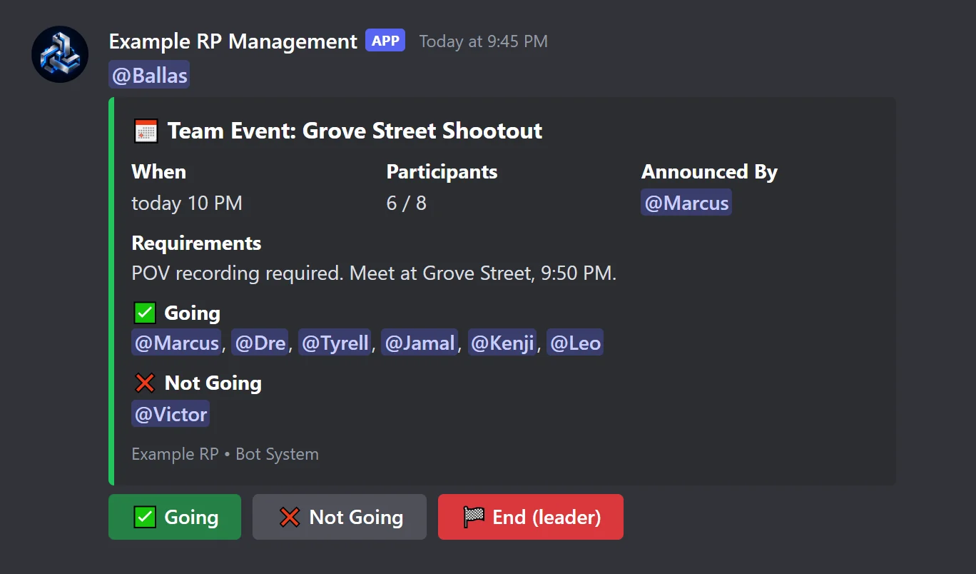 Team events
