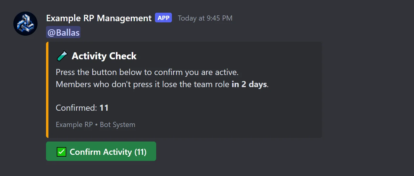 Activity check