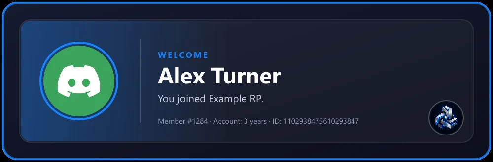 Welcome card